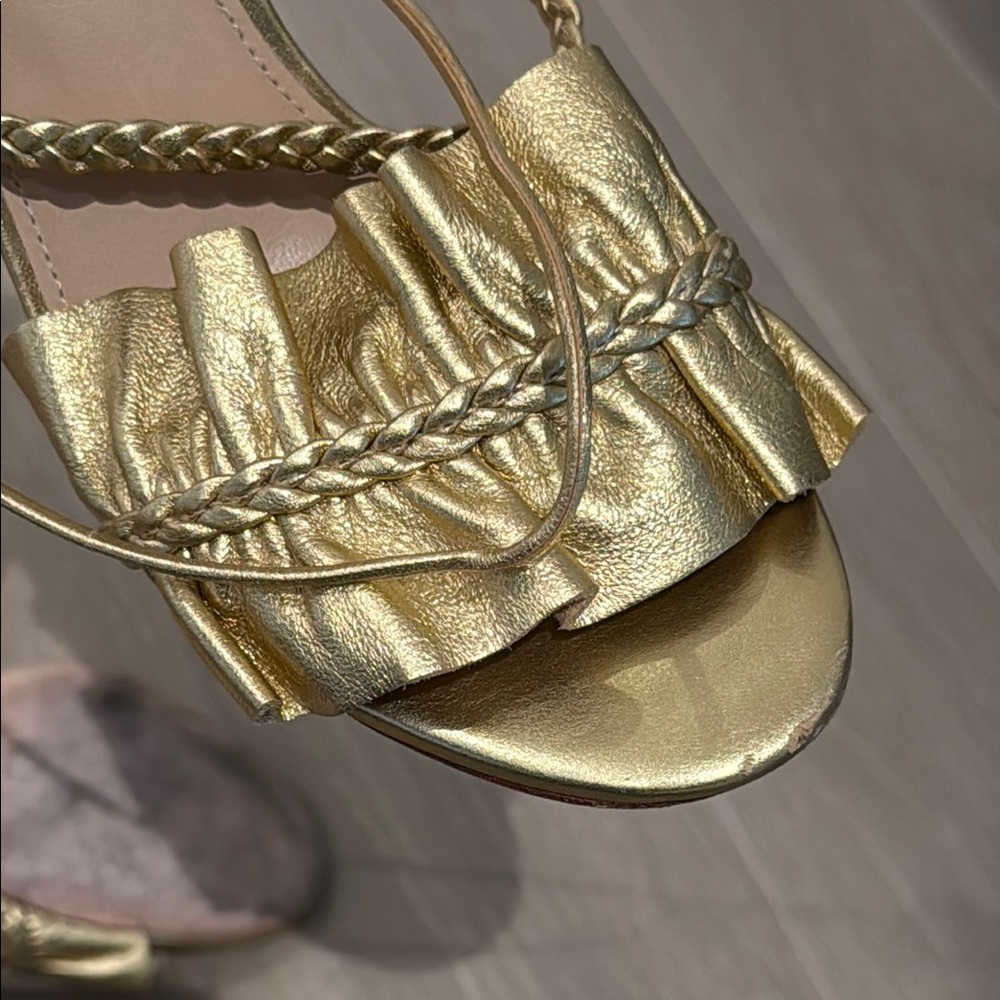 Ulla Johnson Gold Braided Sandals sz 7 - Picture 6 of 8